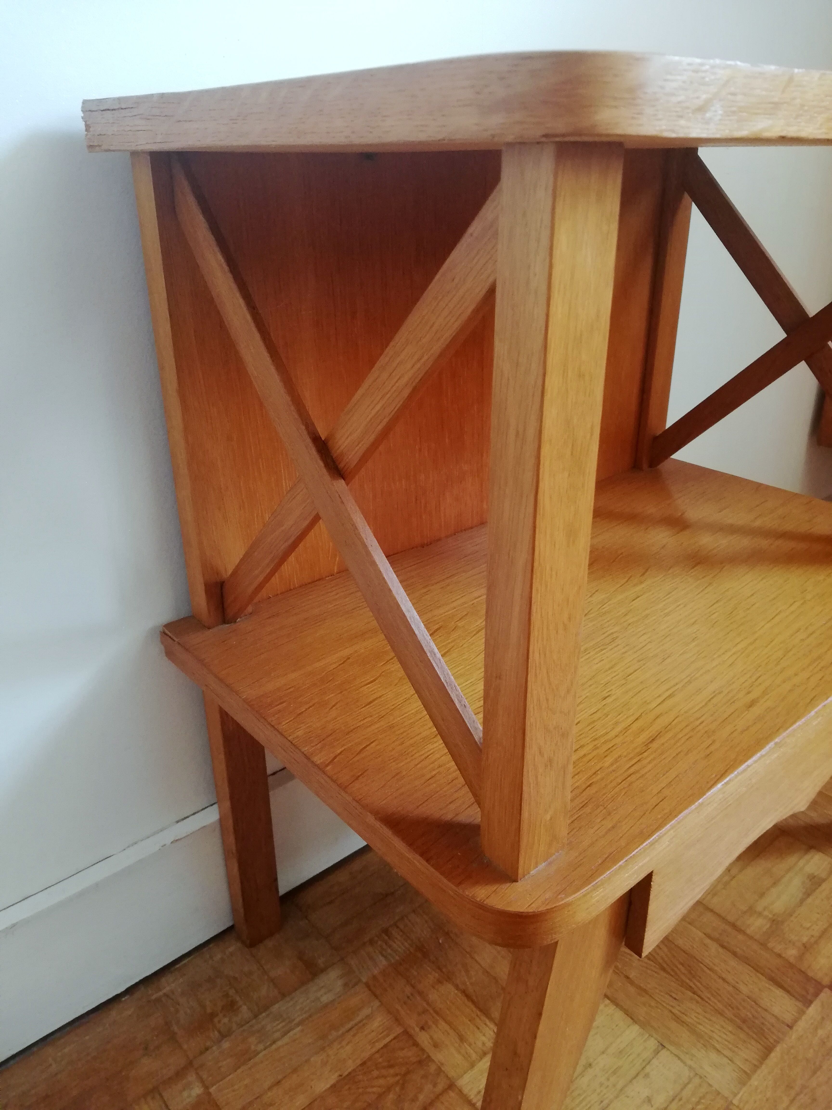 Compass feet bedside table 1960