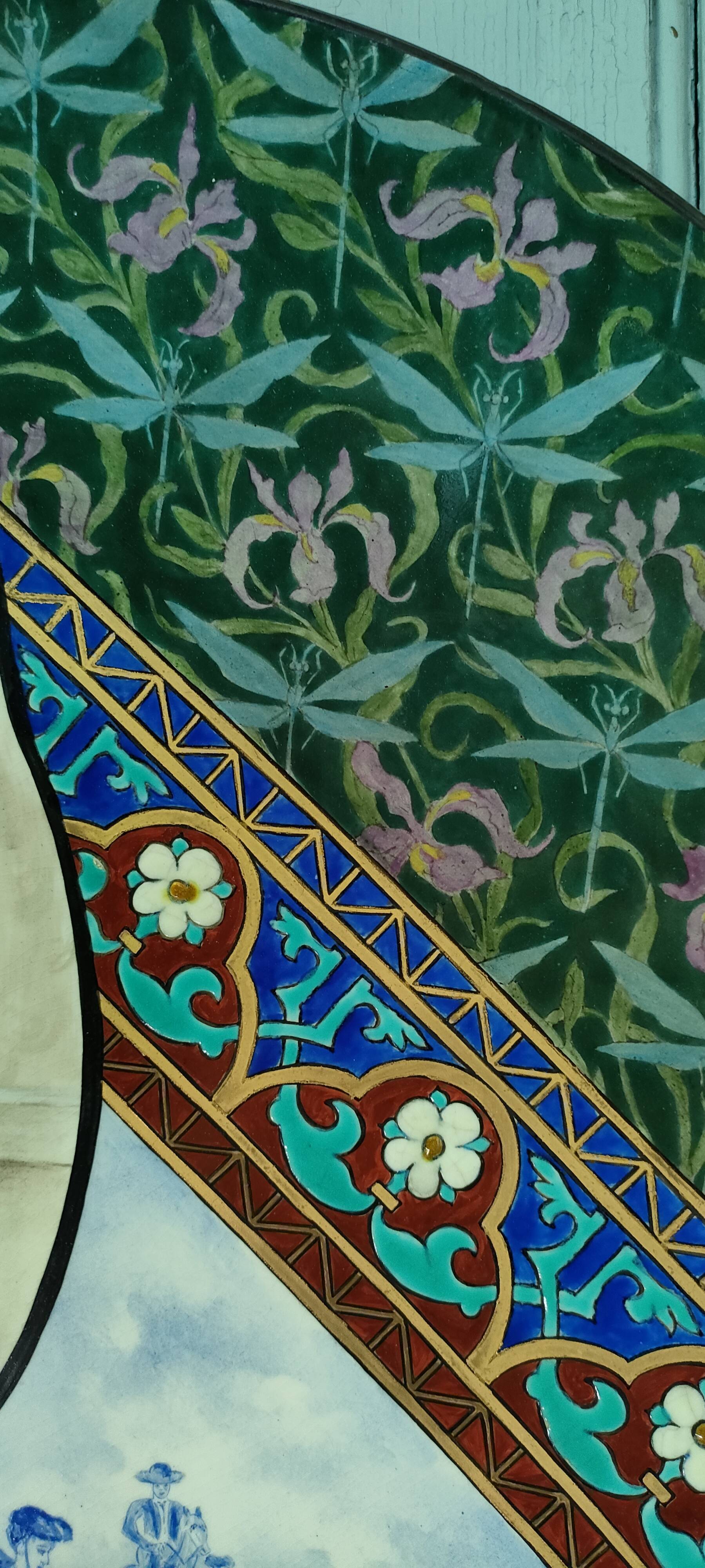 Large earthenware dish - bullfighting