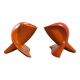 Pair of orange ceramic flower girls by Francis Lovas