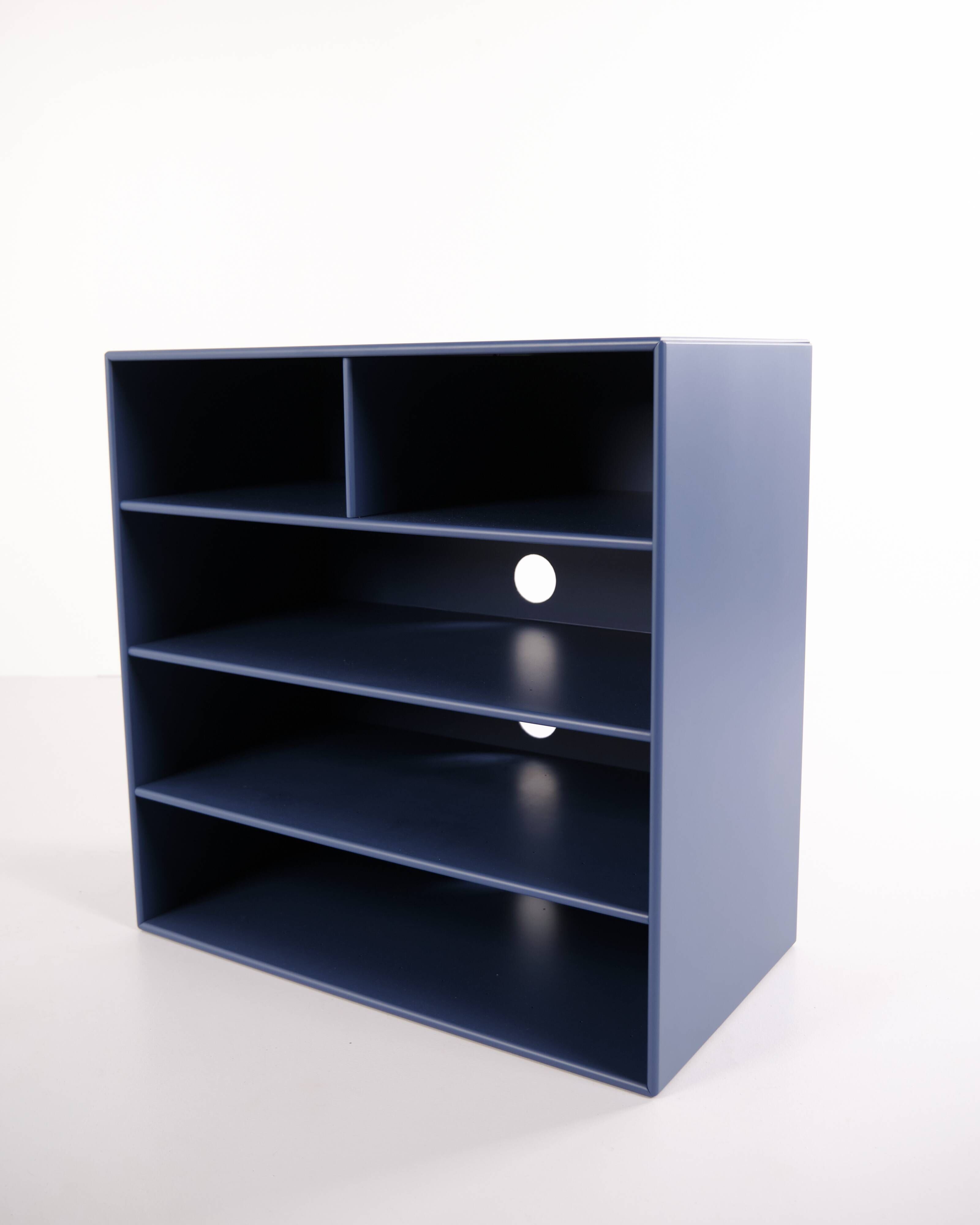 Montana bookcase – blue – 4 shelves