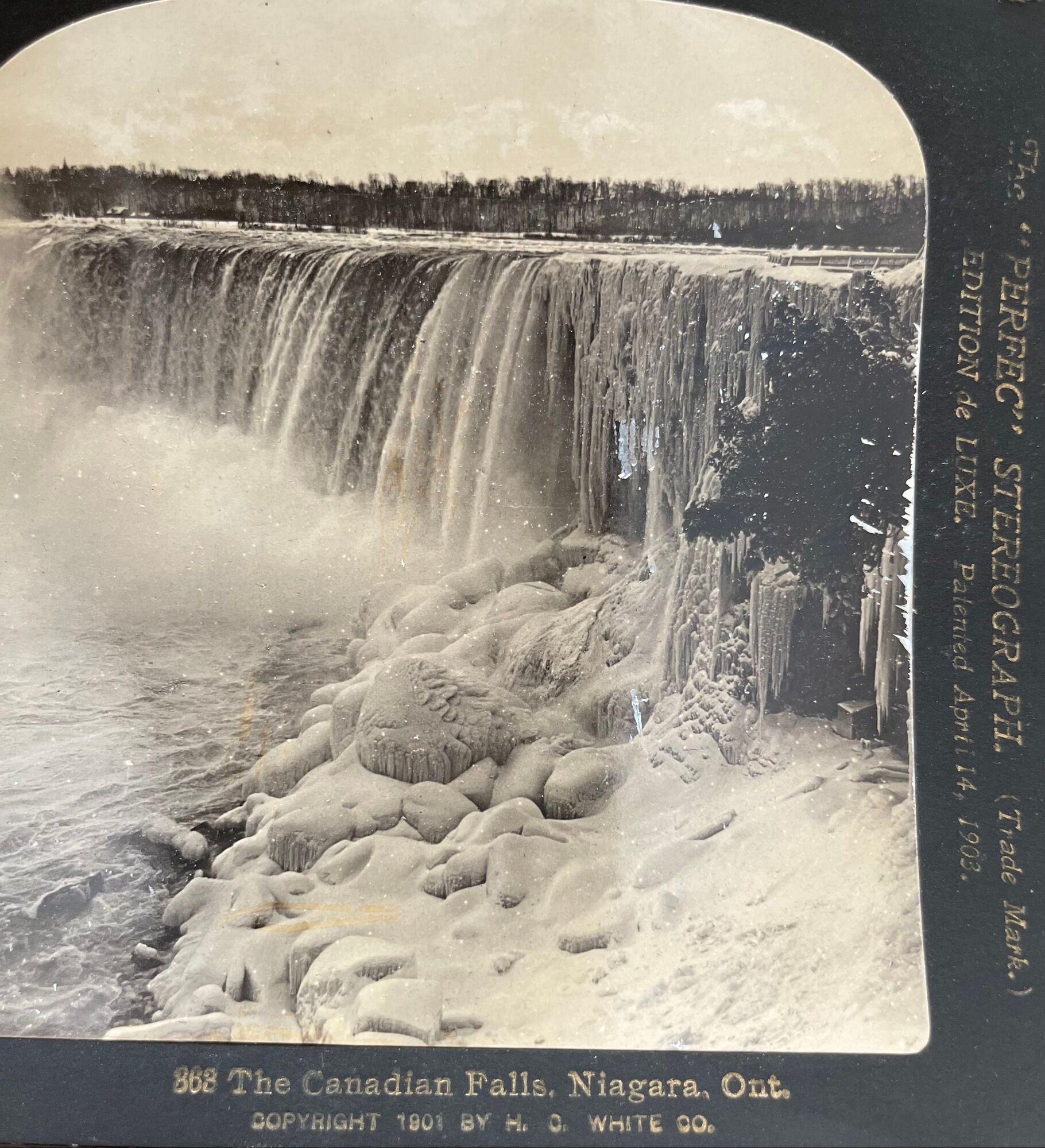 Old photography stereo, stereograph, luxury albumine 1903 Niagara Falls, Canada