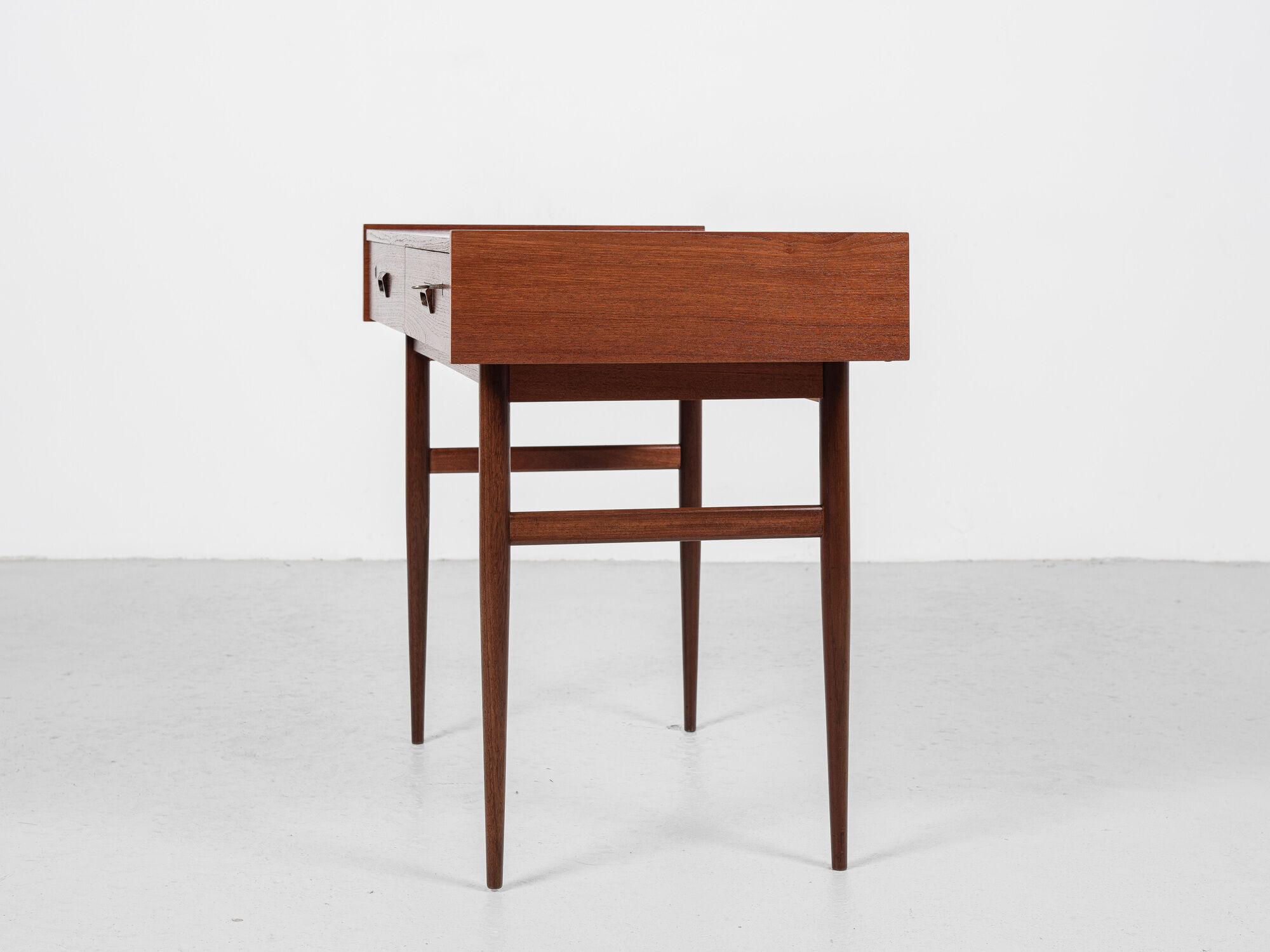 Midcentury danish compact desk with 2 drawers in teak 1960s