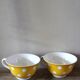 Two Large Yellow Polka Dot Cups Sarreguemines Vintage