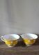 Two Large Yellow Polka Dot Cups Sarreguemines Vintage