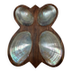 Wooden trinket tray with mother-of-pearl shells