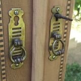 Armoire à glaces 2 portes 1 tiroir style art déco Chêne bois brut