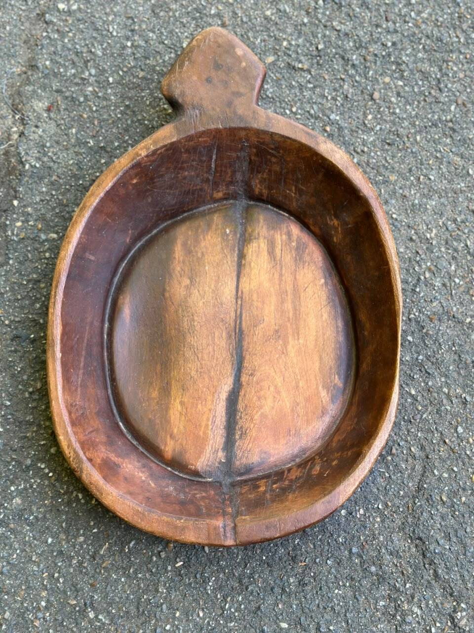 Hand-carved wooden African bowl with handle 64cm