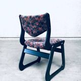 Mid-Century Modern Black Stained Wood Dining Chairs, 1970s, Set of 4