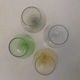 Vintage colored cognac glasses