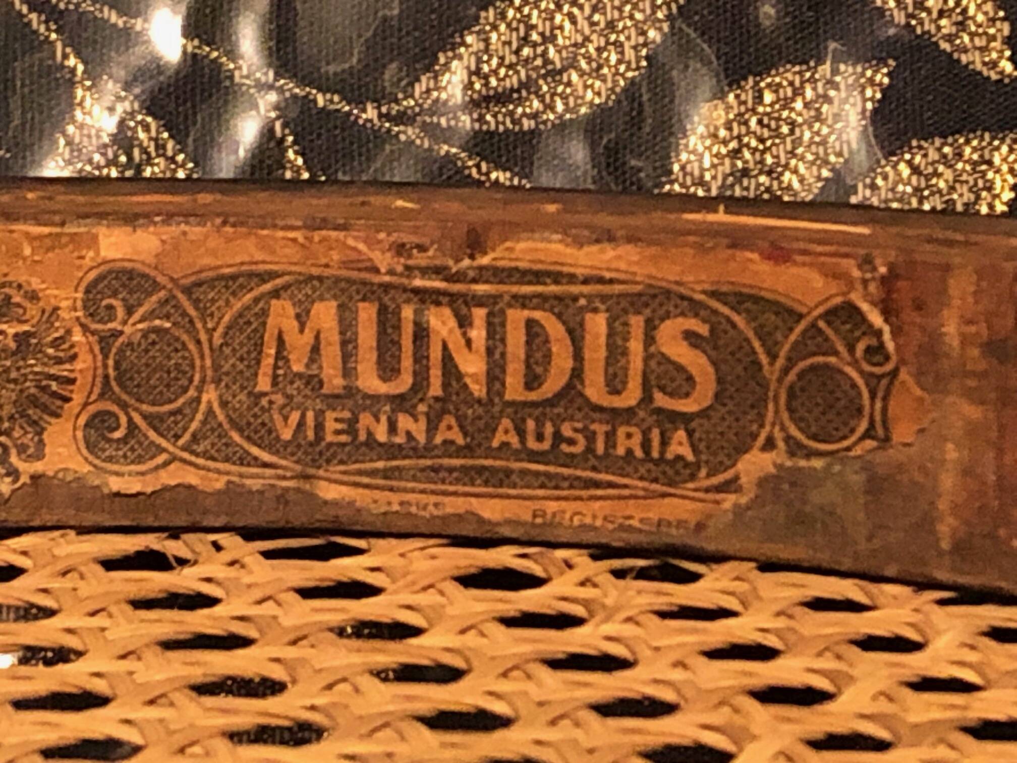 3 Mundus caned bistro chairs
