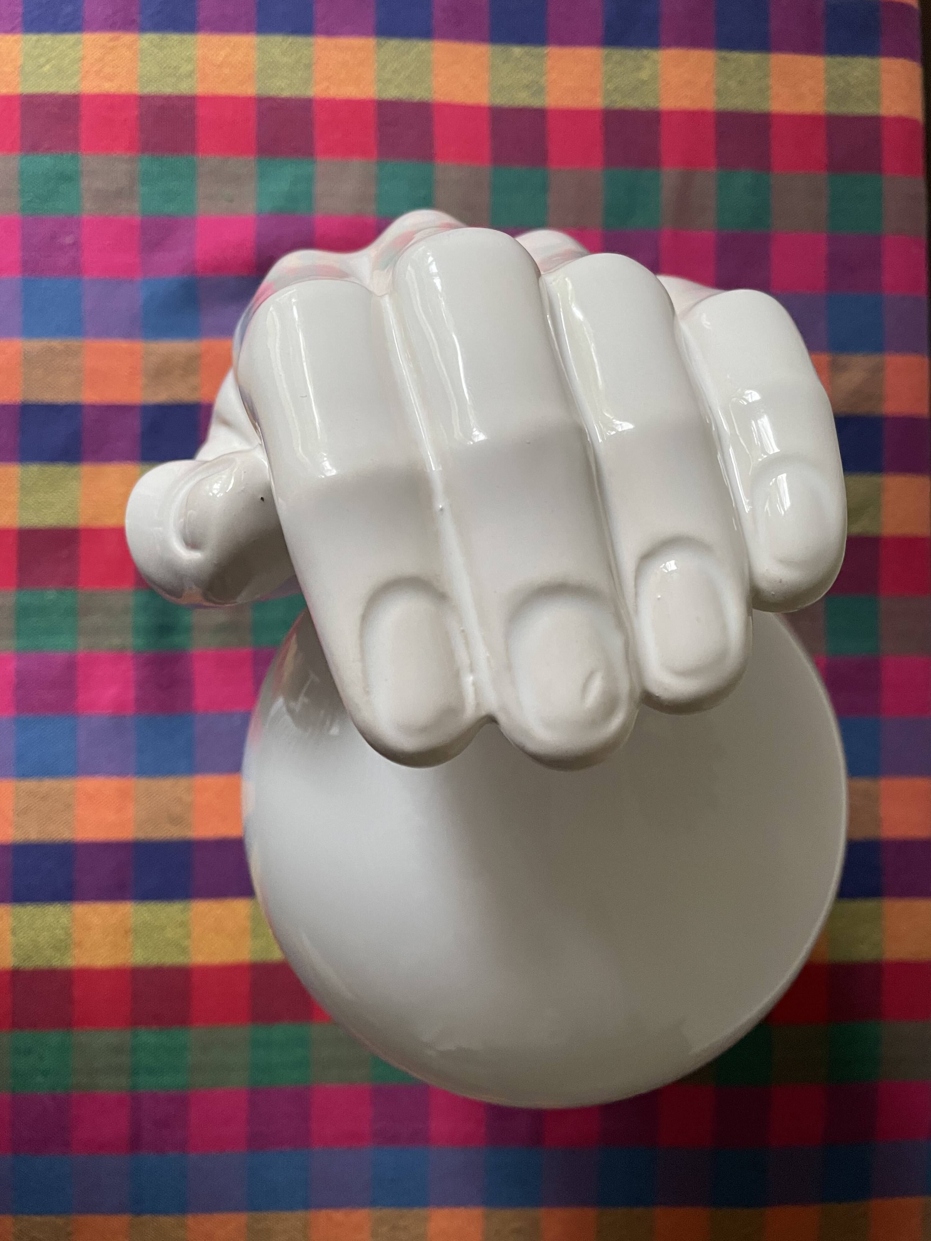 70s ceramic hand wall light