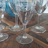 Set of 8 engraved crystal glasses – Louis XVI style