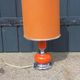 Designer lamp from the 70s in chrome metal and orange lacquered wood