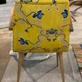 Bridge armchair fabric Charles Burger yellow and blue