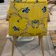 Fauteuil bridge tissu Charles Burger jaune et bleu