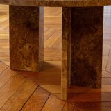 Round beige marble table