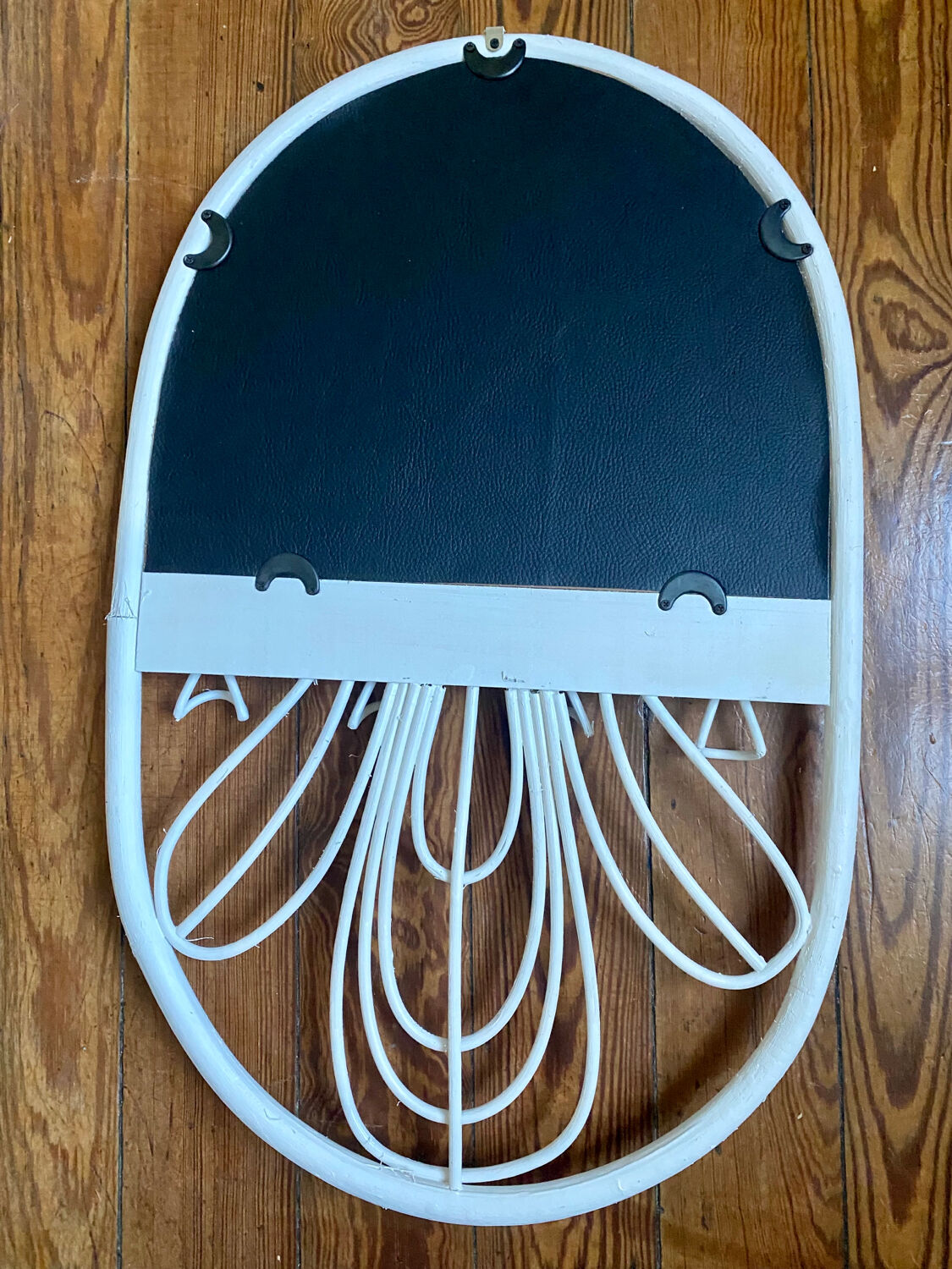 Miroir en rotin blanc