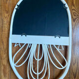 White rattan mirror