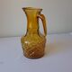 Amber glass carafe, brutalist style, Italy, 1970s.