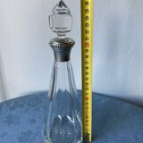 Art Deco crystal and sterling silver carafe