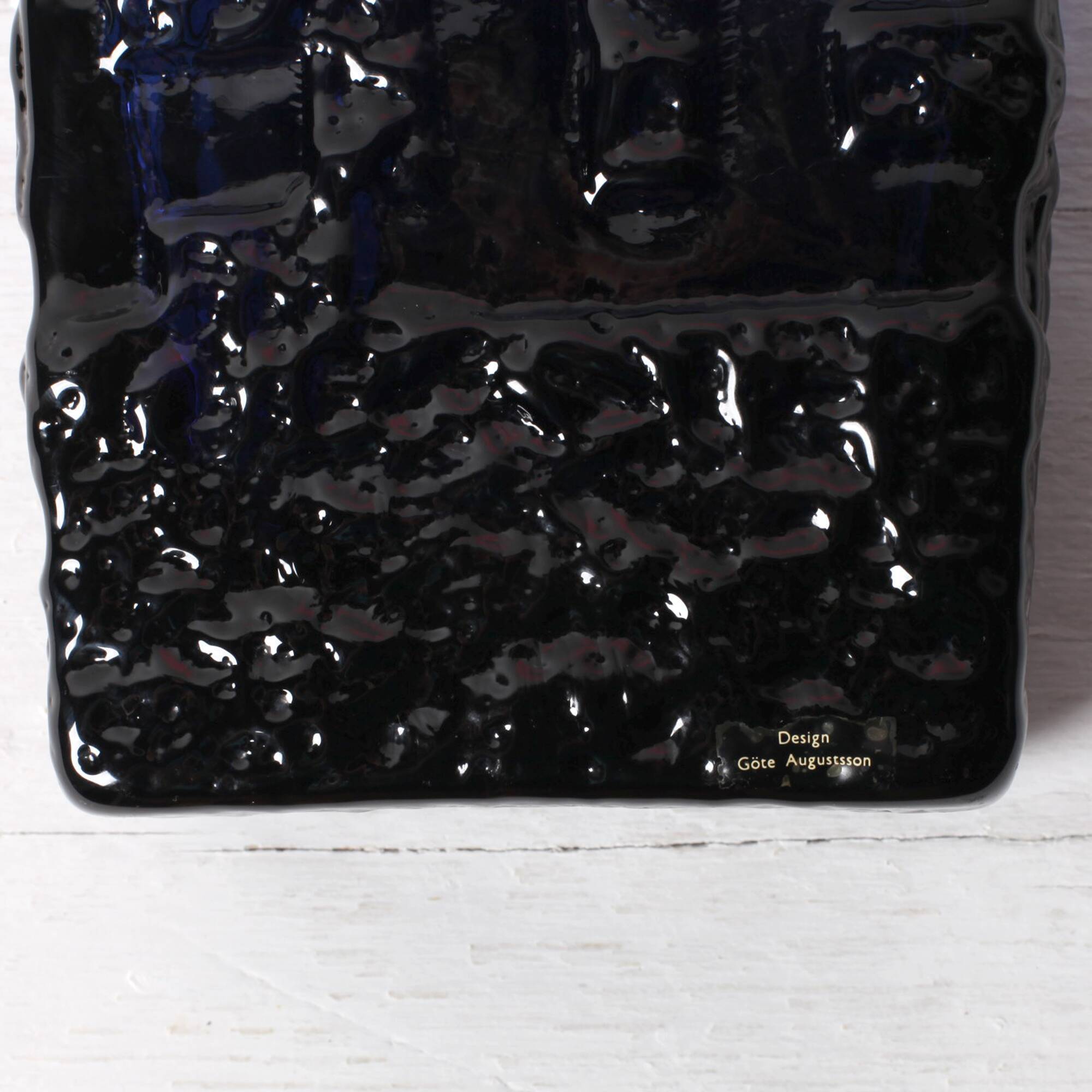 Cobalt Blue Mid-Century Glass Vase by Göte Augustsson, Ruda Glasbruk, 1970s