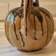 Vintage glazed terracotta pumpkin jug, 1930s