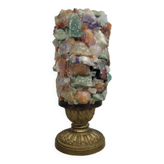 Lampe de table vintage en pierres semi précieuses