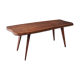 Table basse en bois brut forme libre et pieds compas années 50 60