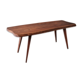 wooden coffee table  with compass legs form the  50s 60s