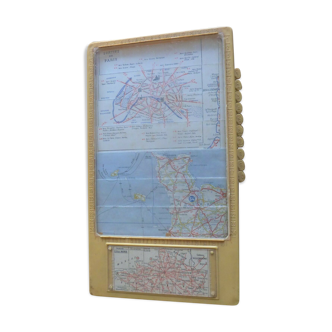 Road maps and aeronautics Meteor with Vintage system 70s