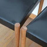 4 Scandinavian chairs skaï black