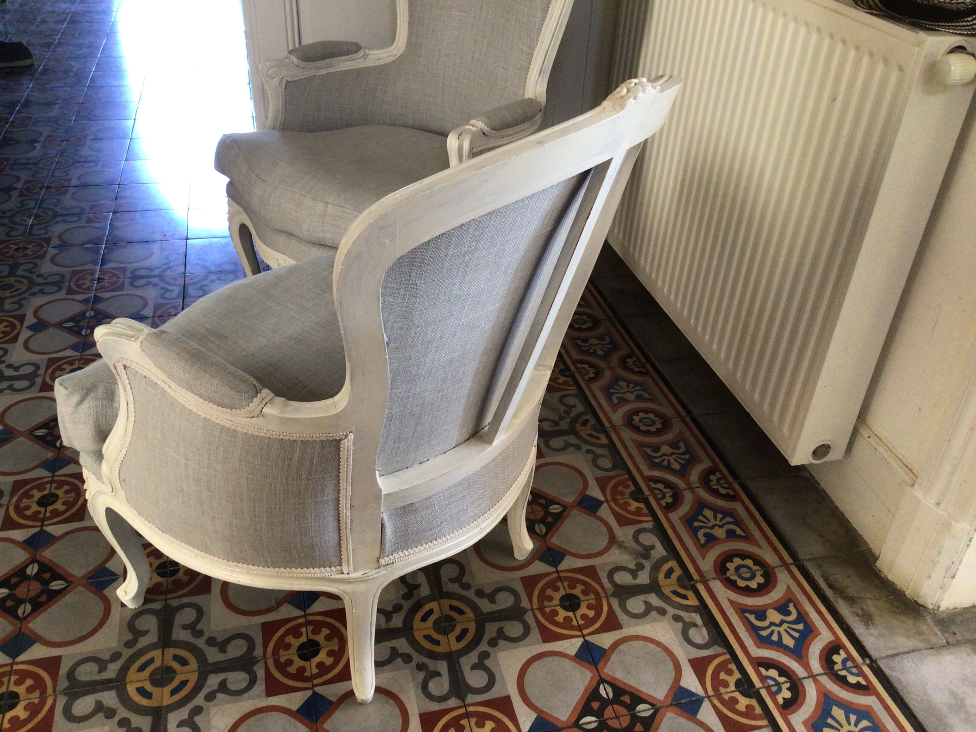 Pair of shepherdesses linen fabric