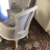 Pair of shepherdesses linen fabric