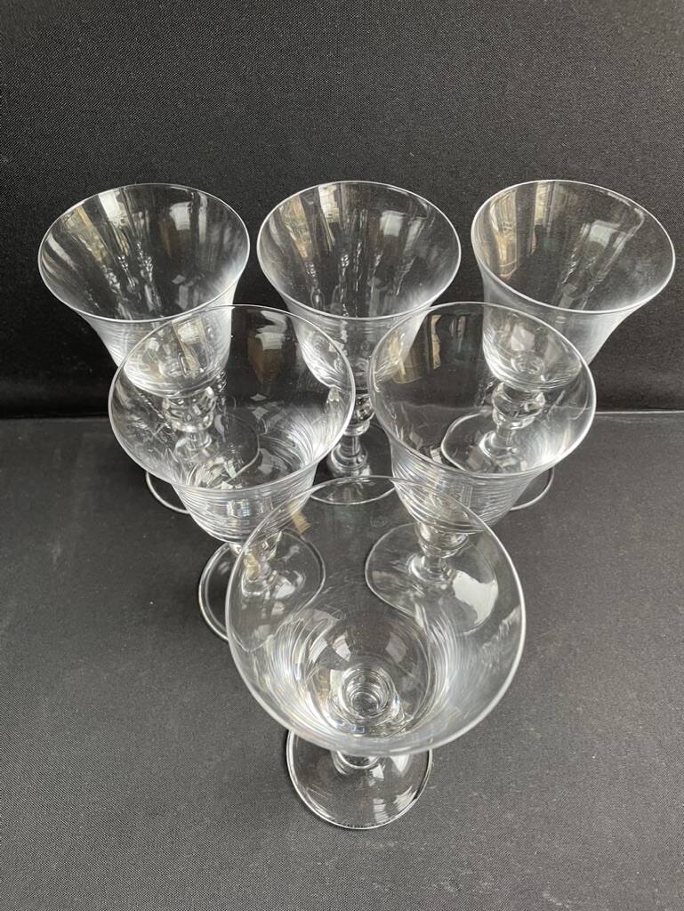 6 Water glasses – Stamped blown crystal