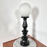 Lampe en bois vintage noire