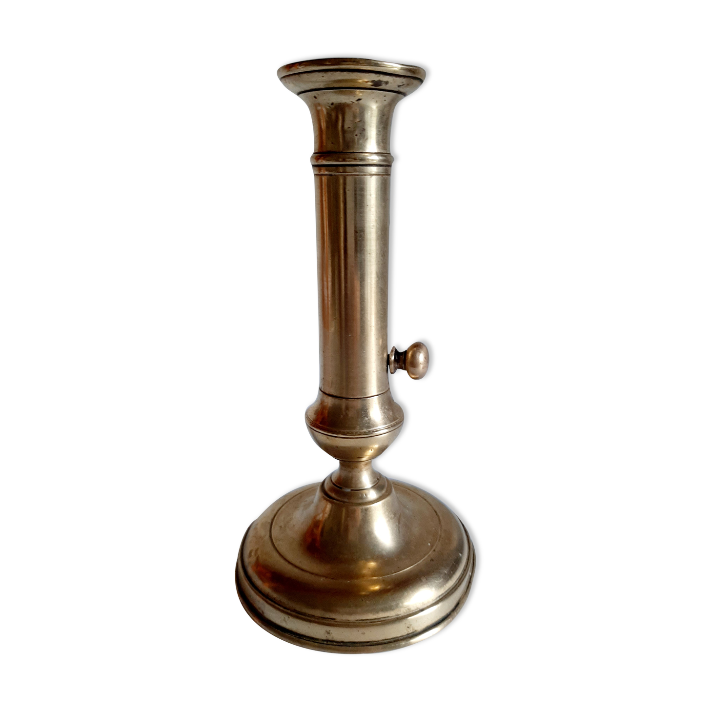 Golden brass candle holder