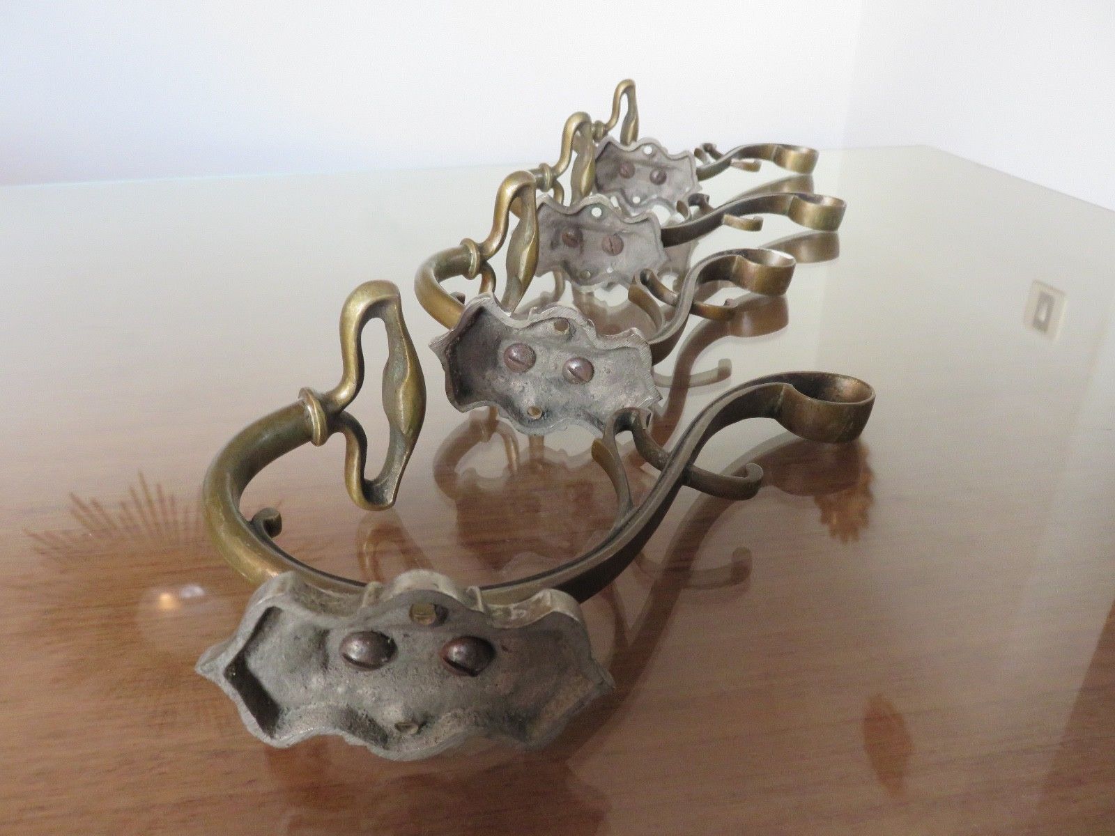 4 hooks Art Nouveau bronze