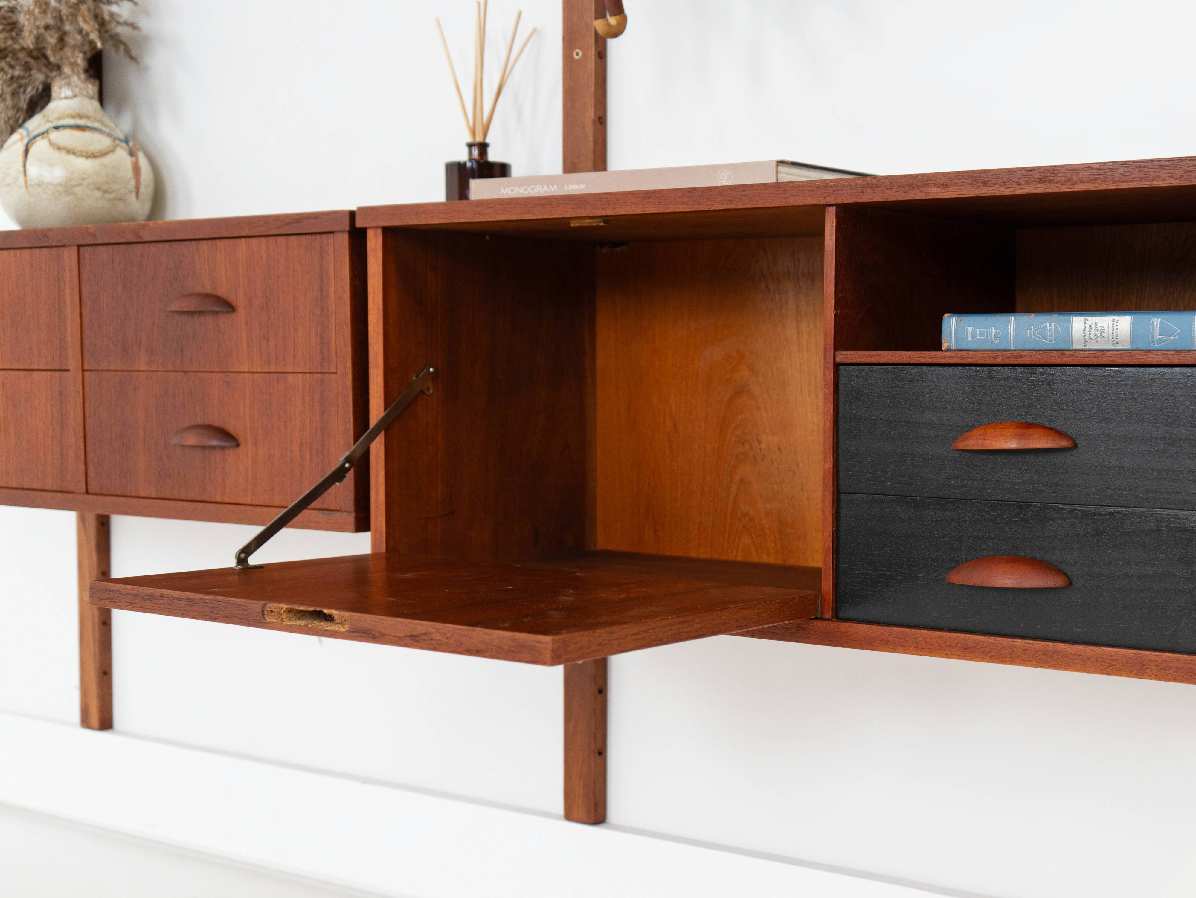 Teak modular shelving unit, Danish design, 1960s, made in Denmark