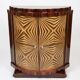 Very Art Deco two-door cabinet, geometric patterns in rosewood.