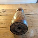 Vintage solid wood lamp base - brutalist design