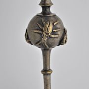 Pair of old gilded bronze candle holders