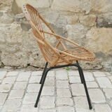 Rattan and metal chair