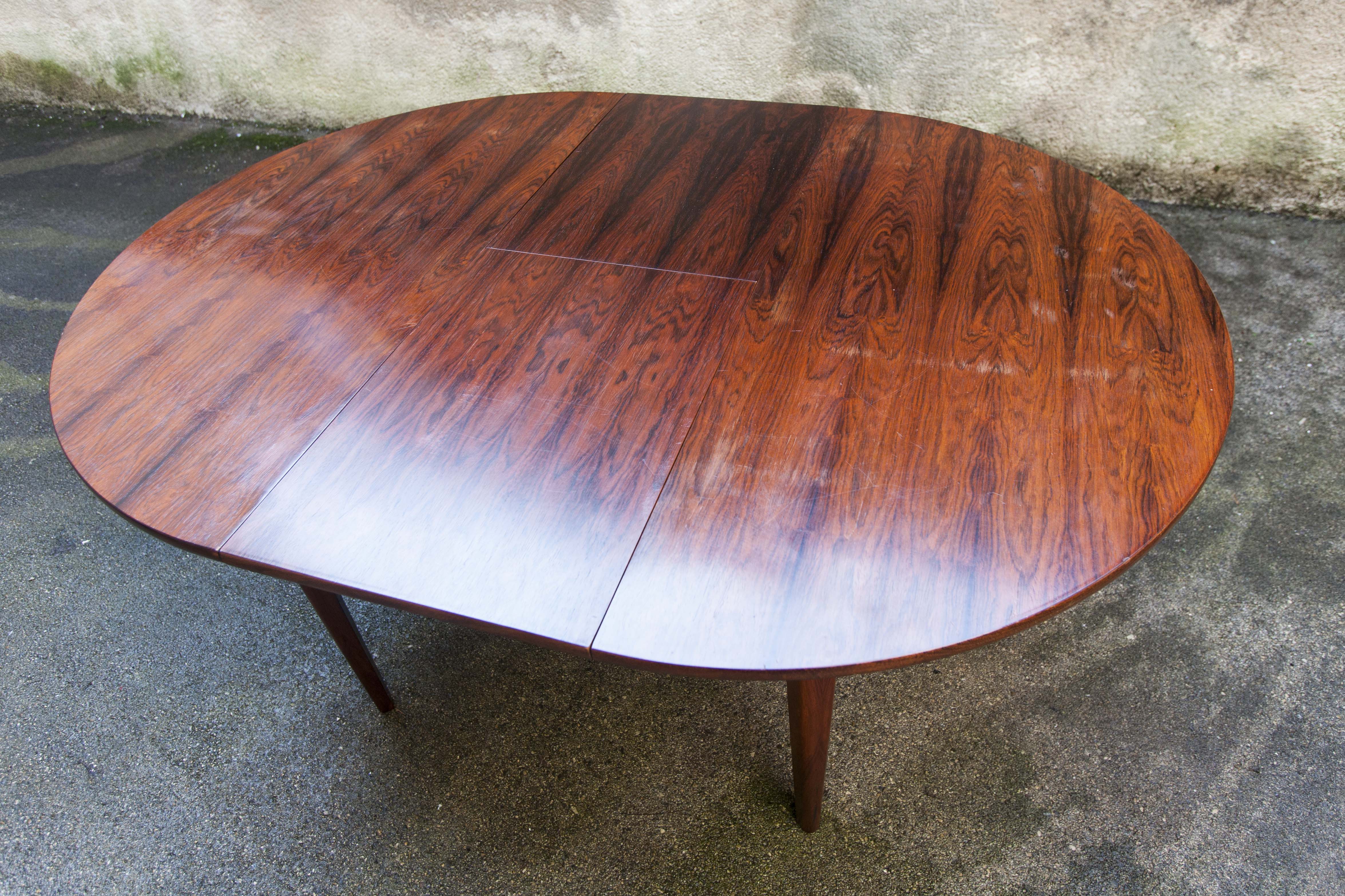 Table transformable en palissandre de rio 118cm