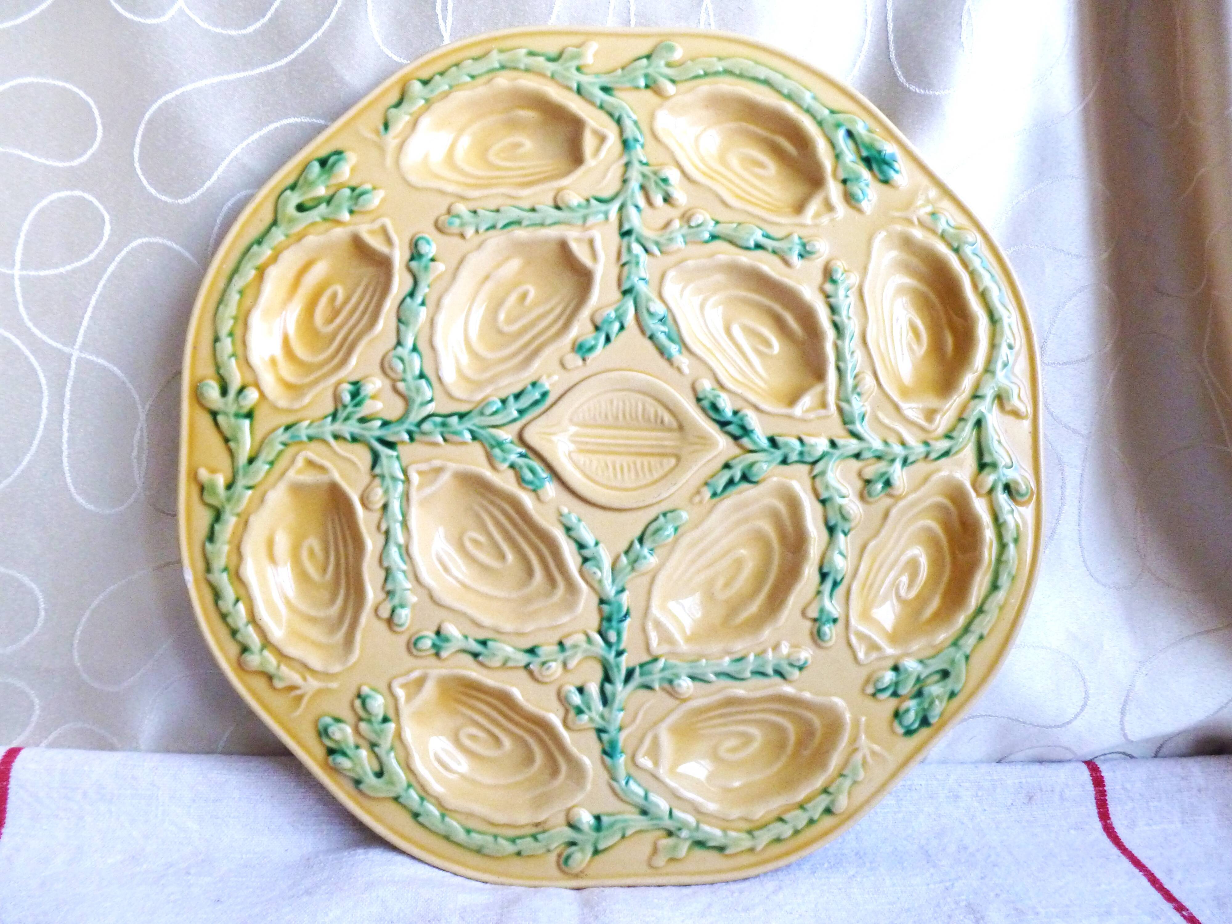 Oyster dish, seafood serving dish, Orfinox oyster dish.