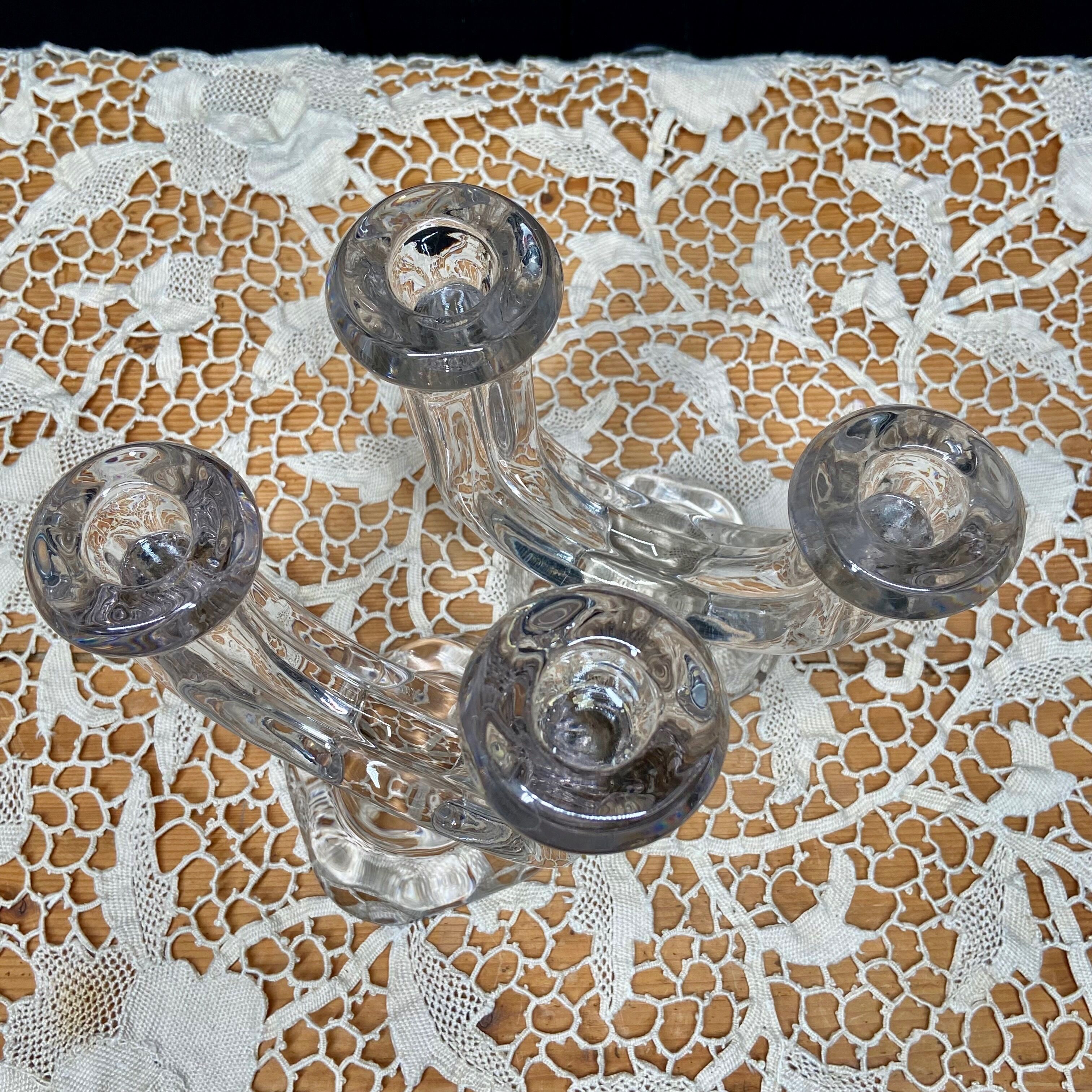 Pair of art deco crystal chandeliers