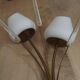 Mid-Century French Brass Sconces • Bullrush Design • Opaque Glass Shades