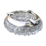 Old ashtray Crystal and sterling silver