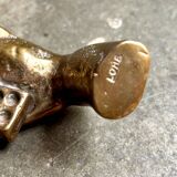 Gilded bronze sculpture by Yves Lohé - dice