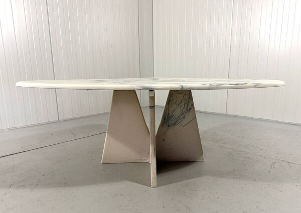 Table basse en marbre artificiel, table d'appoint, années 1980