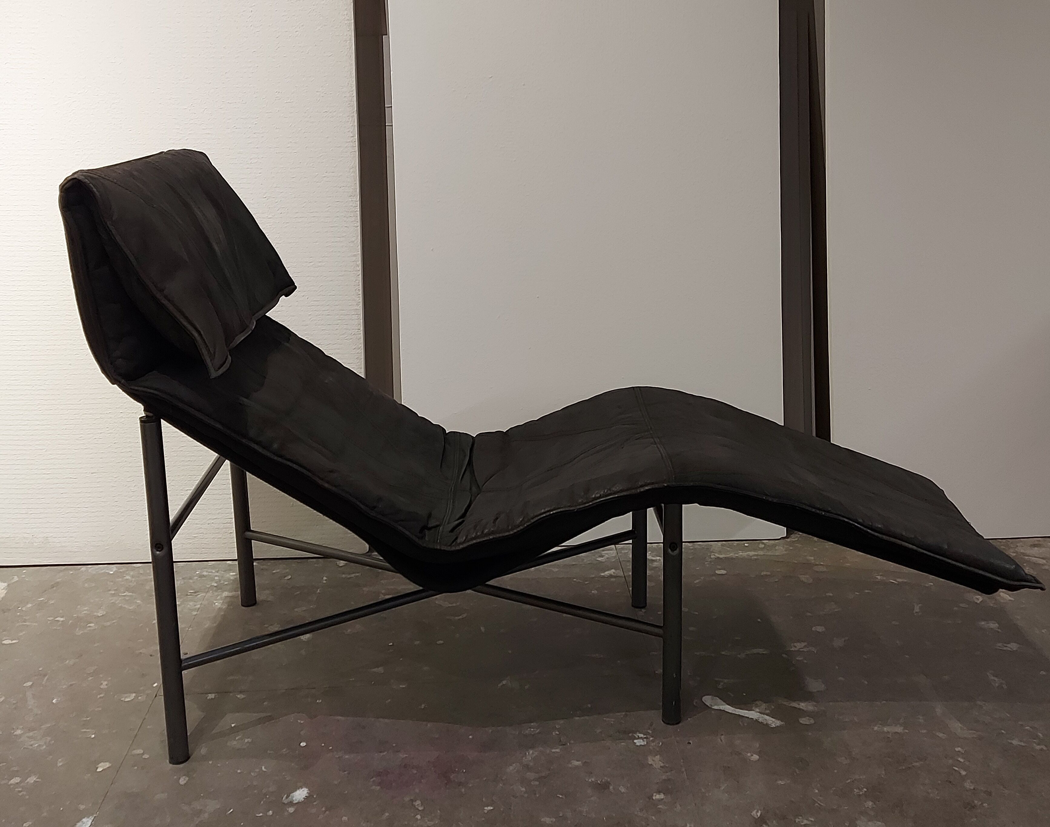 Vintage Skye leather lounge armchair by Tord Björklund for Ikea, 1980